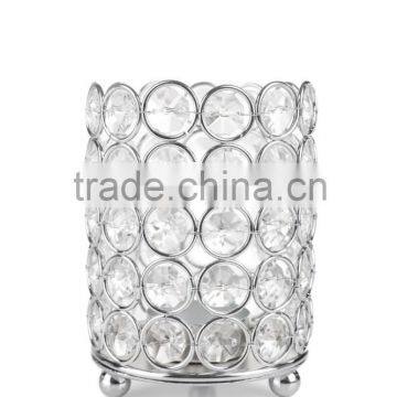candle holder/cylinder beaded/crystal votive