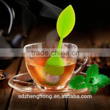 Leaf shape!Metal tealeaves holder Silicone Tea Bag