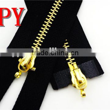 Fashionable Close End Brass Zipper with Double Sliders