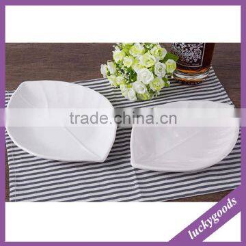 LCK037 White Hotel Restaurant Favor Leaf Shaped Plates Wholesale