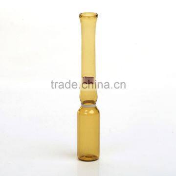 1ml glass ampoule amber form C yellow red ring white easy breaking ring from Wuhu Changjiang
