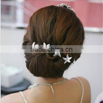 HP229 New Crystal Starfish Hairpin Clip Jewelry photo-3