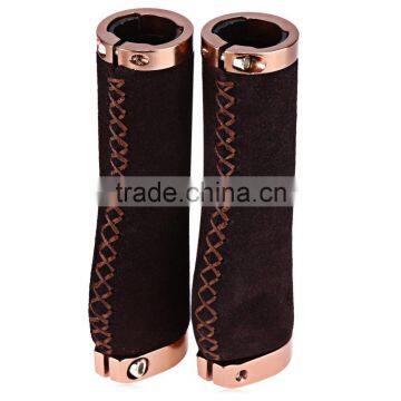 1 Pair Anti-slip Cycling MTB Bike Bicycle Handlebar Cover Grips Vintage Retro Leather Bilateral Lock Cover photo-5
