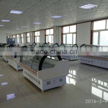 2016 High Quality Commercial Glass Top 568L/618L/818L Meat Freezer Seafood Display Freezer for Supermarket Fish Display Cabinet photo-6