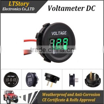 DC waterproof Round Voltmeter Digital only for car and motorcycle