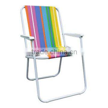 Folding Colorful Beach Chair With Plastic ArmL84807