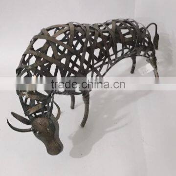 Bull sculpture black antique