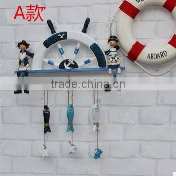 CY082 Mediterranean Style Creative Wall Wood Hanging Furnishings WELCOME Racks Home Crafts Hanger Wood Hook photo-6