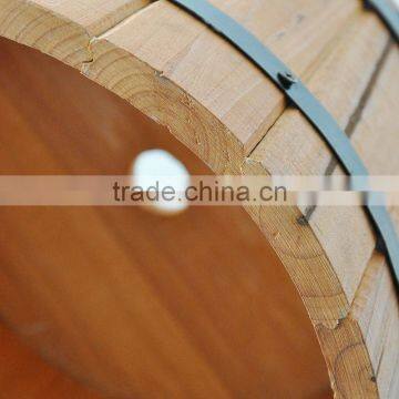 Round Wooden Planter/Wood Barrel Planter photo-4