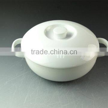 Cheap Hot sale white porcelain soup tureen with ceramics lid