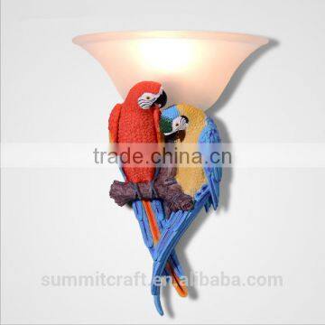 Resin parrot animal shaped wall lamps for home