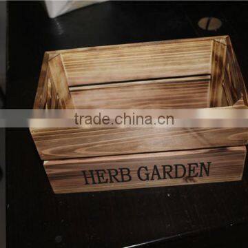 Vintage Wooden Box Planter Garden Decor Rustic Wedding Decor Doll Bed Furniture French Country Chippy Pai