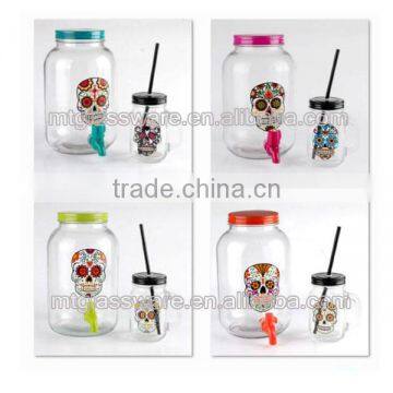 Holiday Decorative Halloween Glass Item/juice Use Glass Dispenser and 16oz Mason Jar photo-6