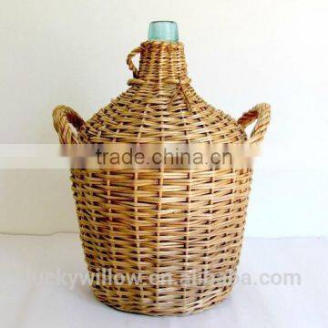 Vintage French wicker demijohn