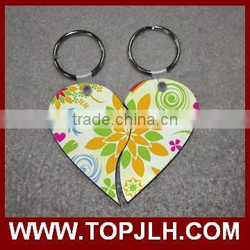 Hot Selling Sublimation Couple Lovers' MDF Half Heart Keychain photo-6