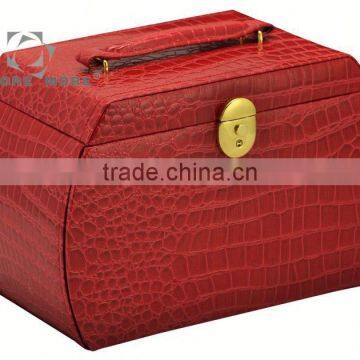 Colorful Crocodile Leather Jewel Box