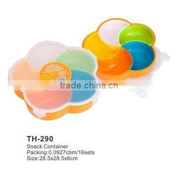 Hot Sale Food Grade Removable Plastic Snack Storage Boxes Food Container Flow Shape Model TH-290