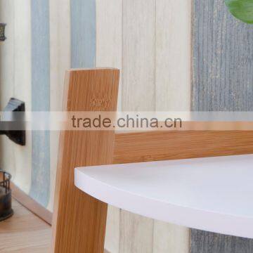 White Panel Modern Bamboo Corner Shelf for Display photo-4