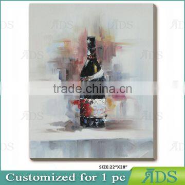 Handmade Wine Bottle Abstract Oil Painting photo-5