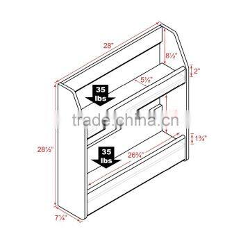 MDF Wooden Wall Mounted Wine Display With Stemware Holder Floating Wine Rack photo-4