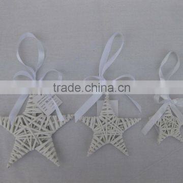 White Wicker Christmas Star Decoration