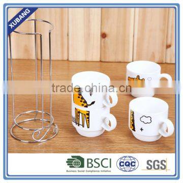 2016 New Design Ceramic Coffee Cups Set of 4pcs With Metal Rack for Sale photo-3