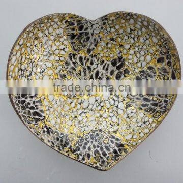 Heart Shape Lacquer Coconut Bowl / High Quality Lacquerware From Vietnam Leading Manufacturer