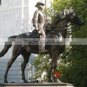 famous bronze man riding horse statue