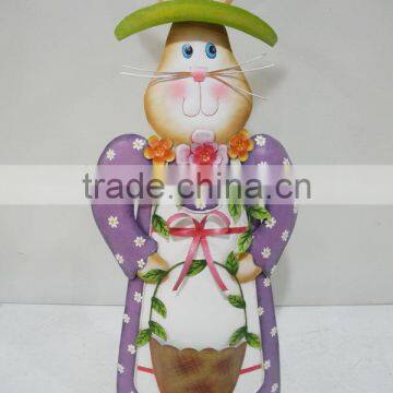 Unique holiday metal crafts metal bunny half cut top quality and fast delivery