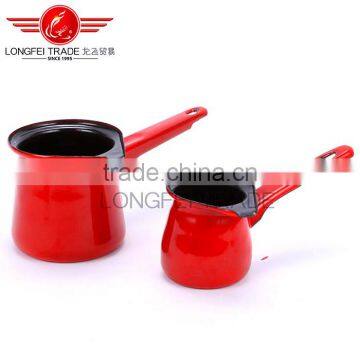 Hot Selling Red Enamel Ceramic Coffee Jug Coffee Pot With Long Handle photo-2