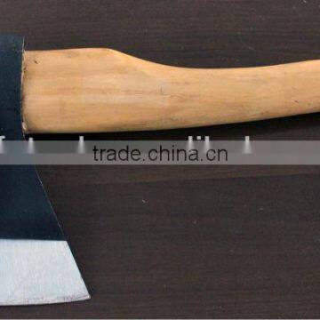 forged russian type axe with wooden handle