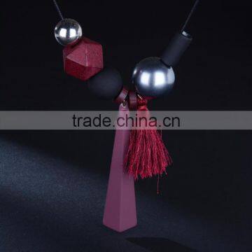 Geometric Beads Strip Pendant Necklace Tassel Long Sweater Necklace Autumn Winter Geometric Garment Necklace photo-4