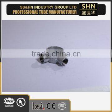 Junction box with terminals for galvanised conduit tube