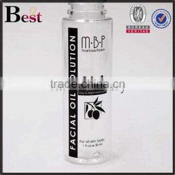 Wholesale Cosmetic Essential Oil Fragrance Perfume PET Screen Printing Aluminum 30ml Plastic Dropper Bottle 2017 Hot New Product