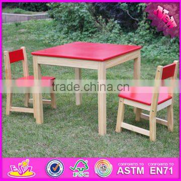 2016 New Design Home / School / Kindergarten Red Solid Wooden Toddler Table and Chairs W08G134 photo-3