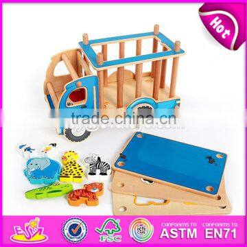 2017 New Design Funny Children Wooden Toy Trucks and Trailers With 4 Small Cars W04A339 photo-4