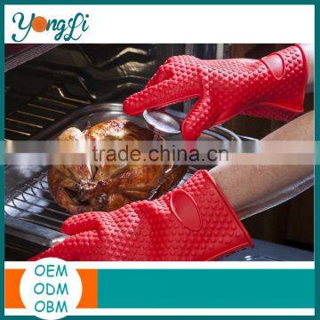 Amazon Top Selling Products Great for Kitchen Cooking Grilling Heat Resistant Silicone Gloves 5 Fingers Design BBQ Gloves photo-3
