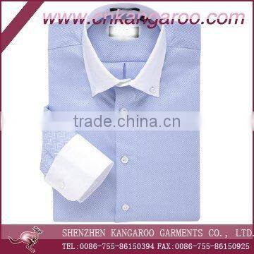 Best sale contrast white collar fused cuffs mens long sleeves fancy dress shirts