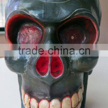 Hand Crafted Wooden Mask of Skull Wall Hanging Made In Nepal