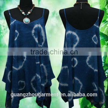 2015 Wholesale Sexy Ladies Irregular Summer Oversize Gypsy TIE DYE Beach Spaghetti Tank Top photo-5