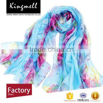 Custom 2017 Women Accesory Latest Designs Digital Print Polyester Chiffon Scarf photo-2