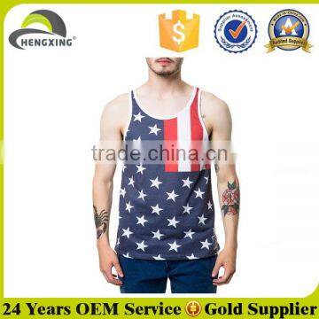 Newest Design Custom Logo Printed Gym Mens Stringer Tank Top