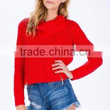 Winter Lady Zip Front Cowl Neck Sweater Knitting Pattern photo-2