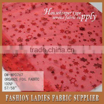 100%POLY ORGANZE FOIL FABRIC FOR DRESS AND GARMENT photo-5