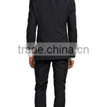 Black Wool Two-Button Suit With Flat Front Pants With Flat Front Pants (SHT1092) photo-2