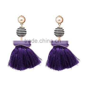 Bohemian Jewelry Big Ball Gems With Tassel Dangle Earrings photo-3
