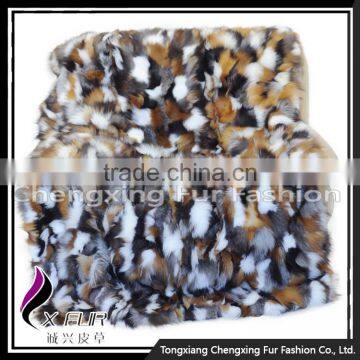 CX-D-38 Luxury Patchwork Winter Fashion Genuine Fox Fur Throw Blanket photo-6