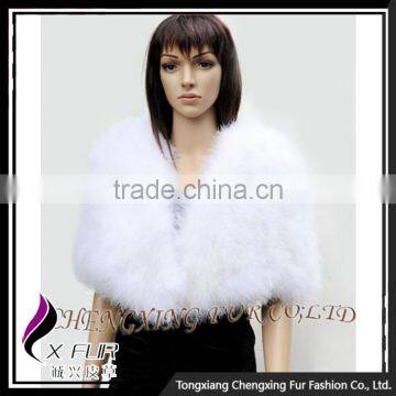 CX-B-87A Good Quality Ladies Custom Turkey Feather Shawl For Wedding Dress photo-3