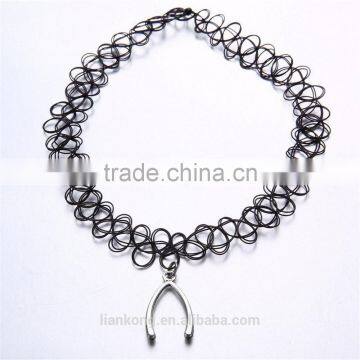 Hippy Tribal Gypsy Boho Stretch Tattoo Choker Necklace photo-3