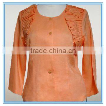 Ladies Embroidery Linen Church Suit photo-2
